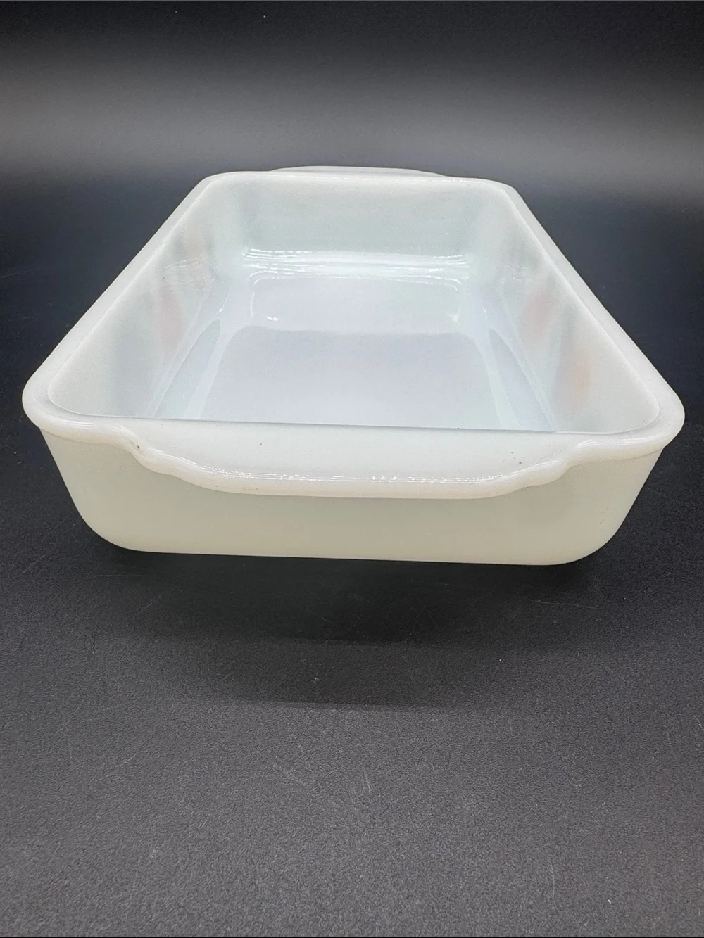 Fire King Gay Fad 1.5 Qt Casserole Milk Glass Fruit Painted Anchor Hocking #410